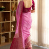 Pulsating Pink Soft Silk Saree With Opulent Blouse Piece