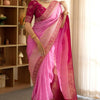 Pulsating Pink Soft Silk Saree With Opulent Blouse Piece