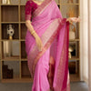 Pulsating Pink Soft Silk Saree With Opulent Blouse Piece