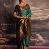 Artistic Rama Soft Silk Saree With Demanding Blouse Piece