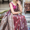 Sempiternal Maroon Soft Silk Saree With Evanescent Blouse Piece