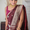 Sempiternal Maroon Soft Silk Saree With Evanescent Blouse Piece