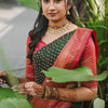Conflate Dark Green Soft Silk Saree With Majesty Blouse Piece