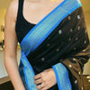 Desirable Black Soft Silk Saree With Desiring Blouse Piece