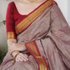 Evanescent Grey Soft Silk Saree With Murmurous Blouse Piece