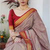 Evanescent Grey Soft Silk Saree With Murmurous Blouse Piece