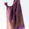 Pleasurable Purple Soft Silk Saree With Lassitude Blouse Piece