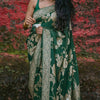 Gorgeous Green Soft Silk Saree With Elegant Blouse Piece