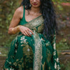 Gorgeous Green Soft Silk Saree With Elegant Blouse Piece
