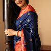 Phenomenal Navy Blue Soft Silk Saree With Deserving Blouse Piece