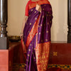 Ethnic Purple Soft Silk Saree With Delightful Blouse Piece
