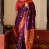 Ethnic Purple Soft Silk Saree With Delightful Blouse Piece
