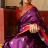 Ethnic Purple Soft Silk Saree With Delightful Blouse Piece