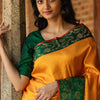 Outstanding Yellow Soft Silk Saree With Flattering Blouse Piece