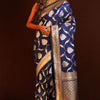 Refreshing Blue Soft Silk Saree With Twirling Blouse Piece