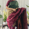 Flattering Wine Soft Silk Saree With Panoply Blouse Piece