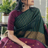 Flattering Wine Soft Silk Saree With Panoply Blouse Piece