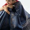 Fancifull Blue Soft Silk Saree With Gleaming Blouse Piece