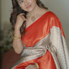 Petrichor Beige Soft Silk Saree With Fancifull Blouse Piece