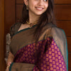 Adorning Purple Soft Silk Saree With Flattering Blouse Piece