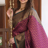 Adorning Purple Soft Silk Saree With Flattering Blouse Piece