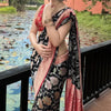 Amazing Black Soft Silk Saree With Staring Blouse Piece