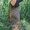 Exceptional Grey Soft Silk Saree With Adoring Blouse Piece