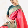 Pretty Pink Soft Silk Saree With Bewitching Blouse Piece
