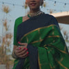 Alluring Dark Green Soft Silk Saree With Entrancing Blouse Piece
