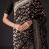 Glowing Black Soft Silk Saree With Delightful Blouse Piece