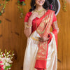 Seraglio Beige Soft Silk Saree With Smashing Blouse Piece