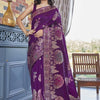 Gossamer Purple Soft Silk Saree With Gossamer Blouse Piece