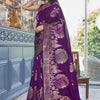 Gossamer Purple Soft Silk Saree With Gossamer Blouse Piece