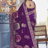 Gossamer Purple Soft Silk Saree With Gossamer Blouse Piece