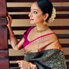 Inspiring Black Soft Silk Saree With Divine Blouse Piece