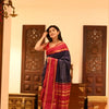 Angelic Navy Blue Soft Silk Saree With Diaphanous Blouse Piece