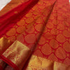 Skinny Red Soft Banarasi Silk Saree With Precious Blouse Piece