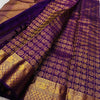 Designer Purple Soft Banarasi Silk Saree With Groovy Blouse Piece