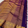Designer Purple Soft Banarasi Silk Saree With Groovy Blouse Piece