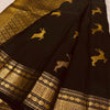 Petrichor Black Soft Banarasi Silk Saree With Delectable Blouse Piece