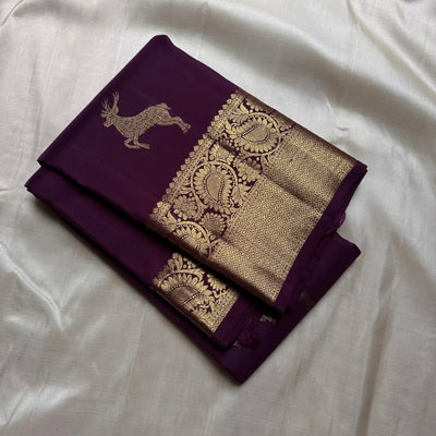 Luxuriant Purple Soft Banarasi Silk Saree With Resplendent  Blouse Piece