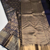 Dissemble Navy Blue Soft Banarasi Silk Saree With Propinquity Blouse Piece