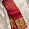 Sumptuous Red Soft Banarasi Silk Saree With Imaginative Blouse Piece