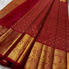 Sumptuous Red Soft Banarasi Silk Saree With Imaginative Blouse Piece