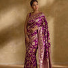 Elaborate Purple Soft Silk Saree With Luxuriant Blouse Piece