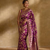Elaborate Purple Soft Silk Saree With Luxuriant Blouse Piece