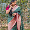 Felicitous Dark Green Soft Silk Saree With Seraglio Blouse Piece