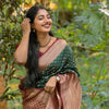 Felicitous Dark Green Soft Silk Saree With Seraglio Blouse Piece