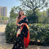 Lovely Black Soft Banarasi Silk Saree With Flattering Blouse Piece