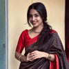 Gossamer Black Soft Silk Saree With Demure Blouse Piece